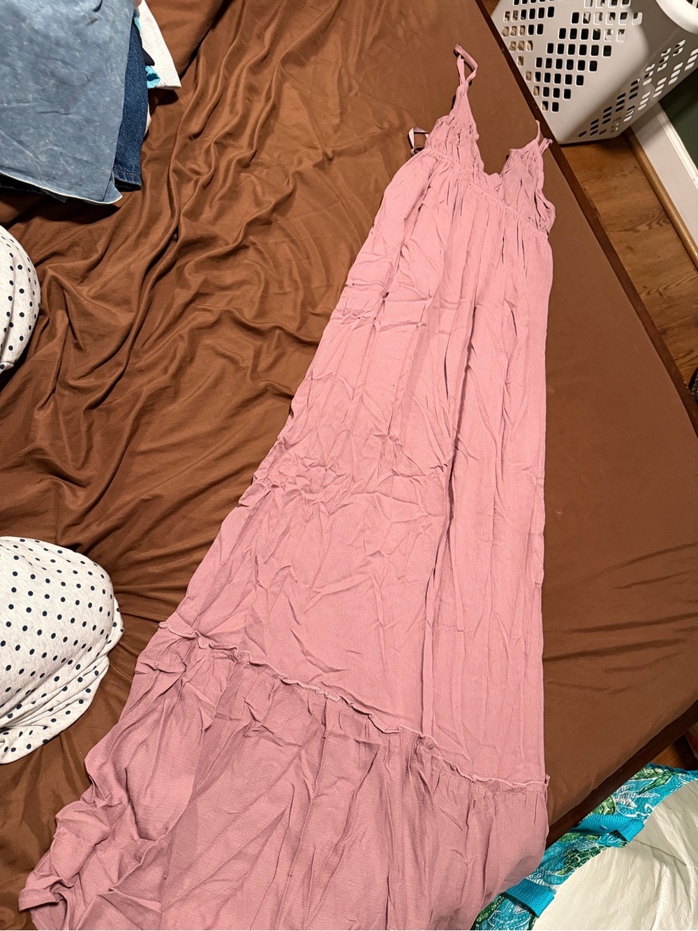Pink Lily Mauve Pink Ruffle Tiered Maxi Dress